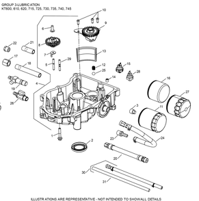 Kt735-3101 Lubrication Diagram and Parts List for KT735-3101  Cub Cadet Lawn Tractor